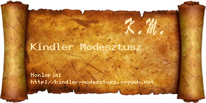 Kindler Modesztusz névjegykártya